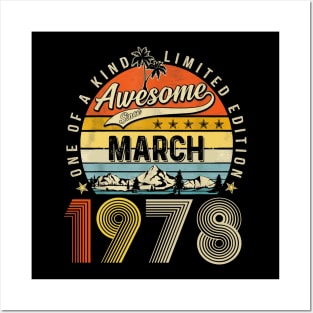 Awesome Since March 1978 Vintage 45th Birthday Posters and Art